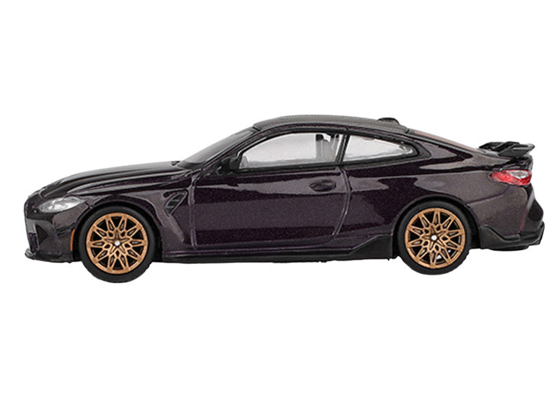 BMW M4 M-Performance Daytona Violet Metallic with Carbon Top Limited Edition 1/64 Diecast Model Car by Mini GT