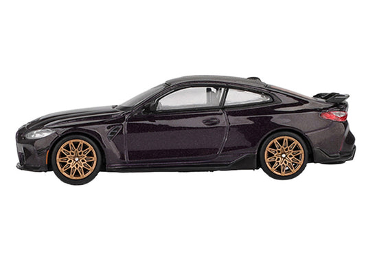 BMW M4 M-Performance Daytona Violet Metallic with Carbon Top Limited Edition 1/64 Diecast Model Car by Mini GT